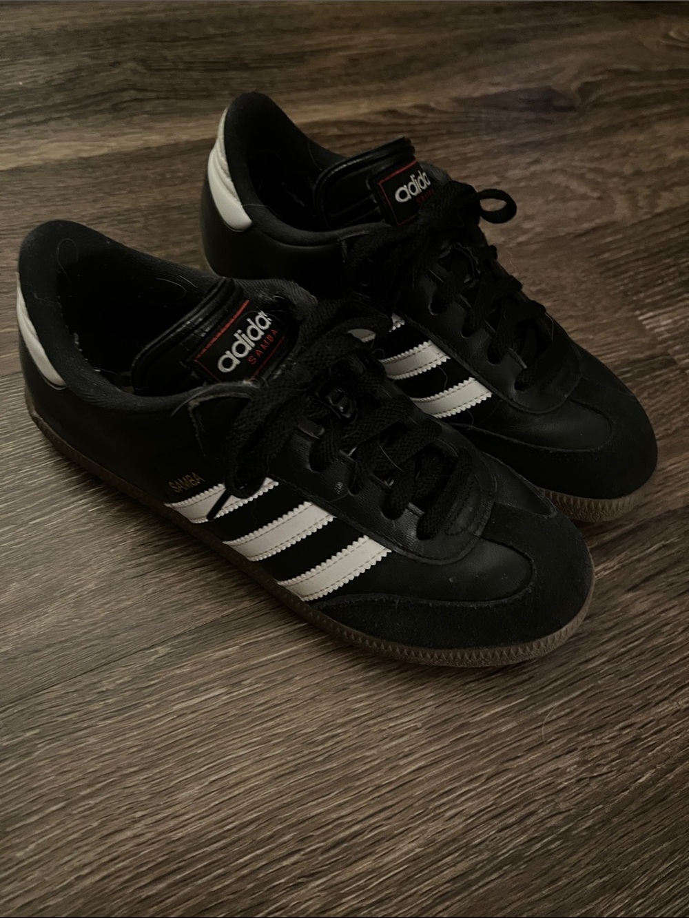 adidas Black and White Samba Sneakers (M 5.5, W 7.5)